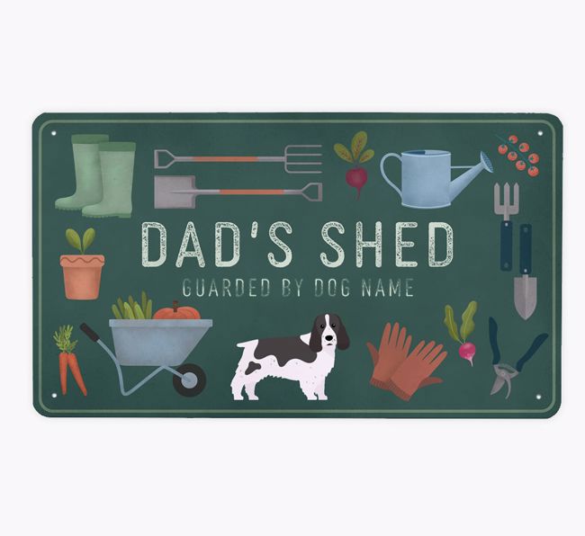 Dad's Shed: Personalised {breedFullName} Metal Garden Sign